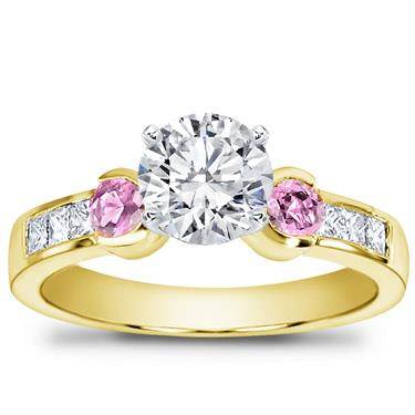 Pink Sapphire Channel-Set Engagement Setting