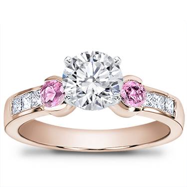 Pink Sapphire Channel-Set Engagement Setting