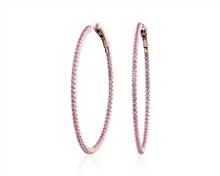 Pink Sapphire Hoop Earring In 14k Rose Gold | Blue Nile