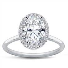 Plain Band Oval Halo Engagement Setting | Adiamor