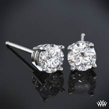 Platinum 4 prong Diamond Basket Earrings - Settings Only | Whiteflash