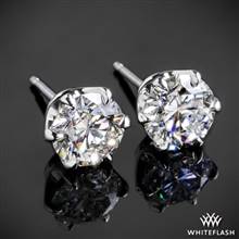 Platinum 6 Prong Crown Diamond Earrings - Settings Only | Whiteflash