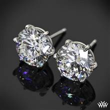 Platinum 6 Prong "Martini" Diamond Earrings - Settings Only | Whiteflash