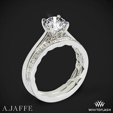 Platinum A. Jaffe ME1569Q Seasons of Love Solitaire Wedding Set