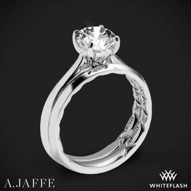 Platinum A. Jaffe ME2211Q Solitaire Wedding Set
