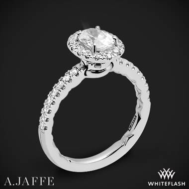 Platinum A. Jaffe ME2264Q Pirouette Halo Diamond Engagement Ring