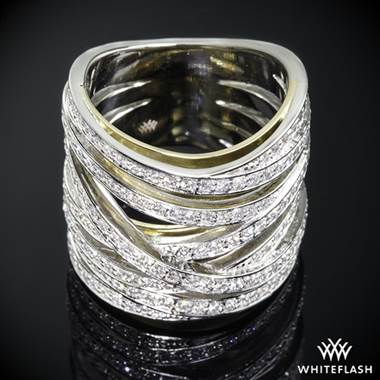 Platinum and 18k Yellow Gold Two Tone Right Hand Diamond Ring