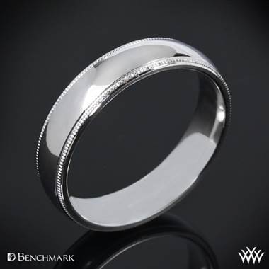 Platinum Benchmark "Comfort Fit" Wedding Ring with Milgrain