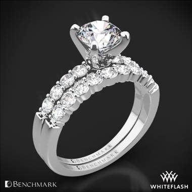Platinum Benchmark SP4 Shared-Prong Diamond Wedding Set