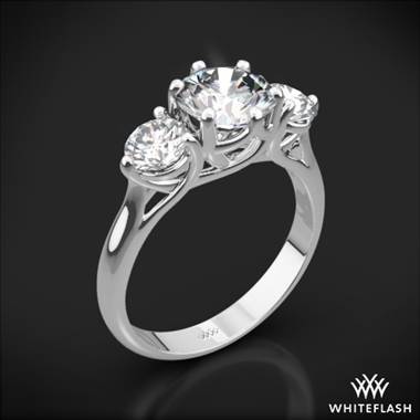 Platinum Butterflies 3 Stone Engagement Ring (Setting Only)