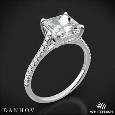 Platinum Danhov CL138P Classico Single Shank Diamond Engagement Ring for Princess