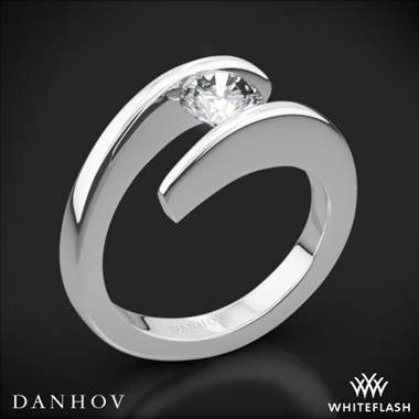 Platinum Danhov V119 Voltaggio Tension-Set Solitaire Engagement Ring
