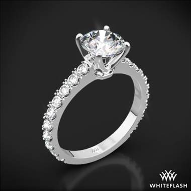 Platinum French-Set Diamond Engagement Ring