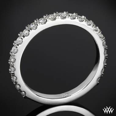 Platinum French-Set Diamond Wedding Ring