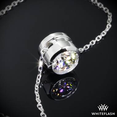 Platinum "Full Bezel" Diamond Pendant--Setting Only