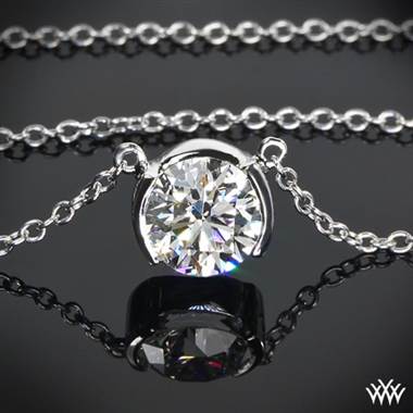 Platinum "Half-Bezel Diamond Pendant--Setting Only