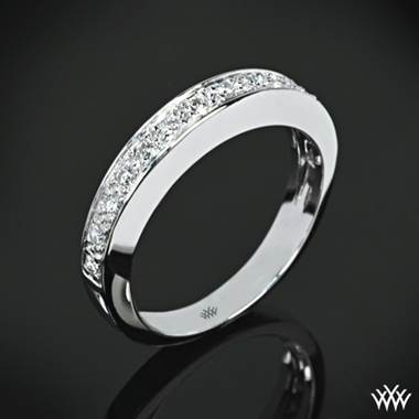 Platinum Half Eternity Bead-Set Diamond Wedding Ring