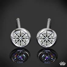 Platinum "Handmade Full-Bezel" Diamond Earrings - Settings Only | Whiteflash