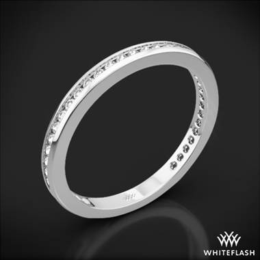 Platinum Honey Channel-Set Diamond Wedding Ring