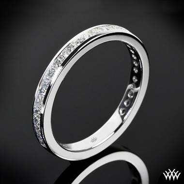 Platinum Honey Princess Channel-Set Diamond Wedding Ring