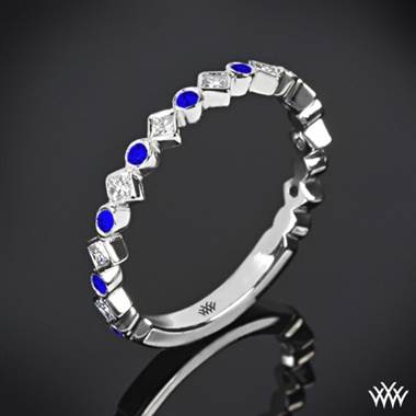 Platinum "Krysty" Diamond and Sapphire Right Hand Ring