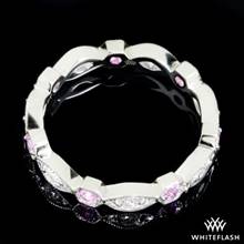 Platinum "Odyssey" Diamond and Light Pink Sapphire Right Hand Ring | Whiteflash