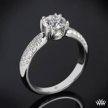 Platinum Rhapsody U-Prong Pave Diamond Engagement Ring