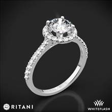 Platinum Ritani 1RZ1323 French-Set Halo Diamond Engagement Ring | Whiteflash