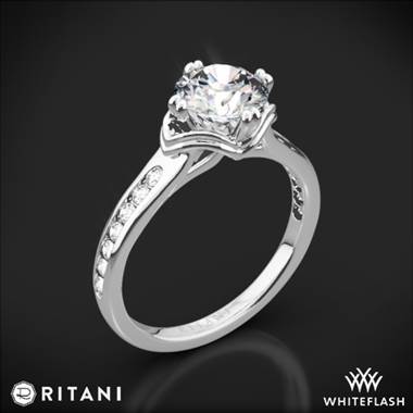 Platinum Ritani 1RZ1385 Modern Channel-Set Diamond Engagement Ring