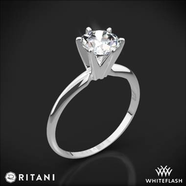 Platinum Ritani 1RZ7295 Six-Prong Knife-Edge Solitaire Engagement Ring