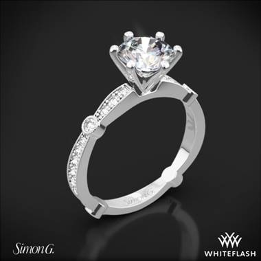 Platinum Simon G. MR1546 Delicate Diamond Engagement Ring