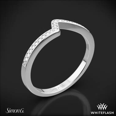 Platinum Simon G. MR1609 Caviar Diamond Wedding Ring
