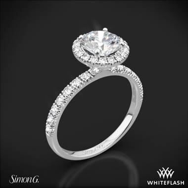 Platinum Simon G. MR1811 Passion Halo Diamond Engagement Ring