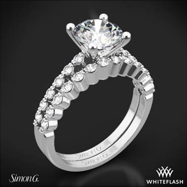 Platinum Simon G. MR2173 Delicate Diamond Wedding Set