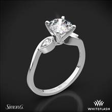 Platinum Simon G. MR2342 Dutchess Three Stone Engagement Ring | Whiteflash