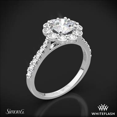 Platinum Simon G. MR2573 Passion Halo Diamond Engagement Ring