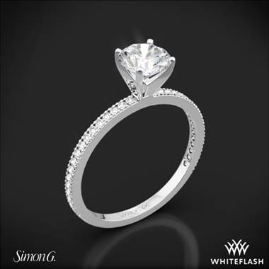 Platinum Simon G. PR108 Classic Romance Diamond Engagement Ring