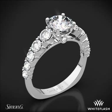 Platinum Simon G. TR426 Caviar Diamond Engagement Ring