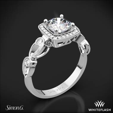 Platinum Simon G. TR526 Passion Halo Diamond Engagement Ring
