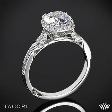 Platinum Tacori 2620RDP Dantela Crown Diamond Engagement Ring (0.29ctw, For 1.5ct Center Diamond)