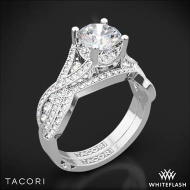 Platinum Tacori 2647RD Ribbon Diamond Wedding Set