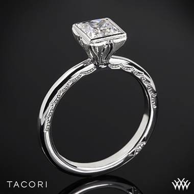 Platinum Tacori 300-2PR Starlit Petite Princess Solitaire Engagement Ring