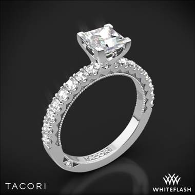 Platinum Tacori 32-2PR Clean Crescent Half Eternity for Princess Diamond Engagement Ring