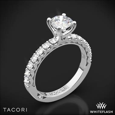Platinum Tacori 33-2RD Clean Crescent Half Eternity Diamond Engagement Ring