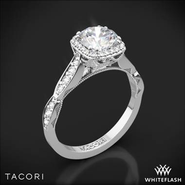 Platinum Tacori 39-2CU Sculpted Crescent Ribbon Diamond Engagement Ring