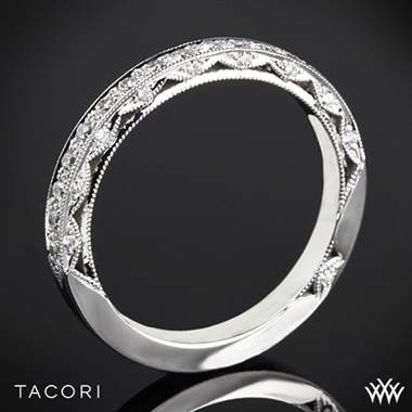 Platinum Tacori HT2516B Blooming Beauties Half Eternity Diamond Wedding Ring