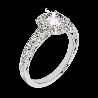 Platinum Tacori HT2520CU Blooming Beauties Diamond Engagement Ring