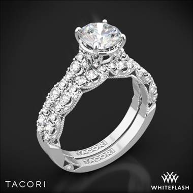 Platinum Tacori HT2558RD Petite Crescent Diamond Wedding Set