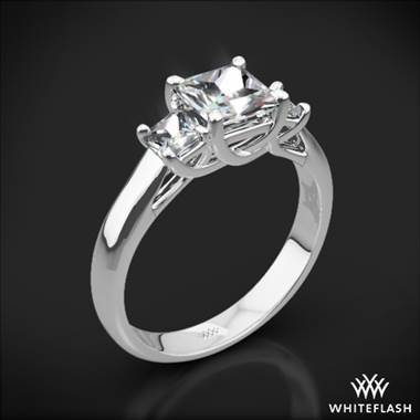 Platinum Trellis 3 Stone Engagement Ring for Princess (Setting Only)