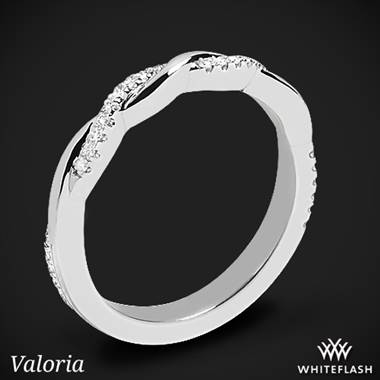 Platinum Valoria Flora Twist Matching Diamond Wedding Ring